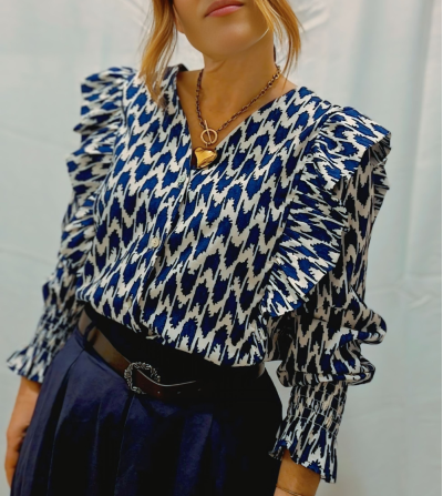 BLUSA ESTAMPADA LUNA AZUL